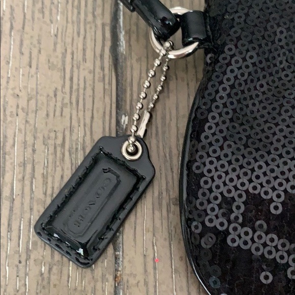 Coach Sequin Wristlet, Black - Picture 3 of 7